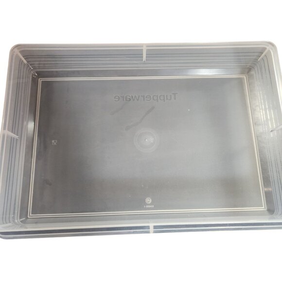 Vintage Tupperware Rectangle Clear Storage Container With Red Lid 9-Cup Capacity - Picture 3 of 3